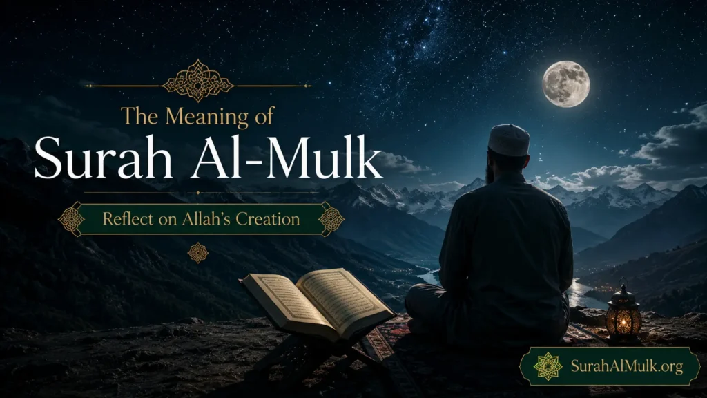 Home 5 Beautiful Arabic calligraphy representing the opening verses of Surah Al-Mulk